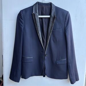 The Kooples Dark Blue Blazer with Black Accents